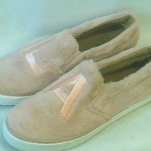 Pink Fuzzy "LA" Loafers